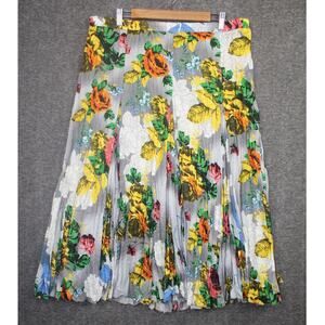Joni B. Midi Skirt size XL Floral Crinkle Boho Roses